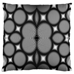 Mirror Of Black And White Fractal Texture Large Flano Cushion Case (one Side) by Simbadda