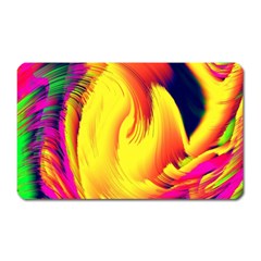 Stormy Yellow Wave Abstract Paintwork Magnet (rectangular) by Simbadda