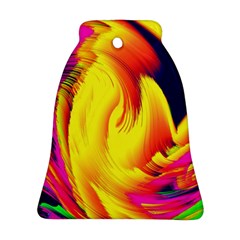 Stormy Yellow Wave Abstract Paintwork Ornament (bell) by Simbadda