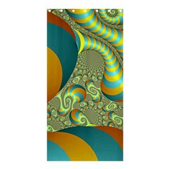 Gold Blue Fractal Worms Background Shower Curtain 36  X 72  (stall)  by Simbadda