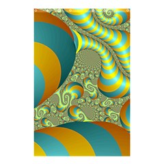 Gold Blue Fractal Worms Background Shower Curtain 48  X 72  (small)  by Simbadda