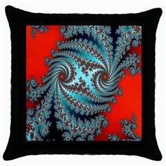 Digital Fractal Pattern Throw Pillow Case (black) by Simbadda