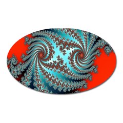 Digital Fractal Pattern Oval Magnet by Simbadda