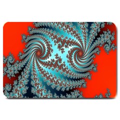 Digital Fractal Pattern Large Doormat  by Simbadda