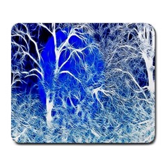 Winter Blue Moon Fractal Forest Background Large Mousepads by Simbadda
