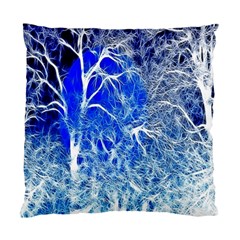 Winter Blue Moon Fractal Forest Background Standard Cushion Case (two Sides) by Simbadda