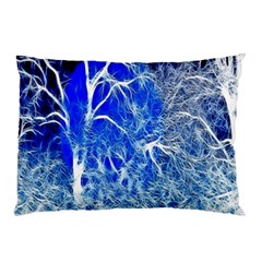 Winter Blue Moon Fractal Forest Background Pillow Case (two Sides) by Simbadda