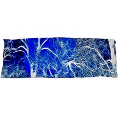 Winter Blue Moon Fractal Forest Background Body Pillow Case (dakimakura) by Simbadda
