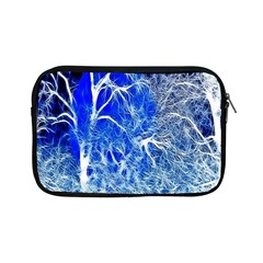 Winter Blue Moon Fractal Forest Background Apple Ipad Mini Zipper Cases by Simbadda