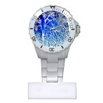 Winter Blue Moon Fractal Forest Background Plastic Nurses Watch Front