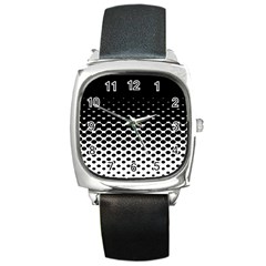 Halftone Gradient Pattern Square Metal Watch by Simbadda