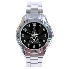 Abstract Pigs Triangle Stainless Steel Analogue Watch