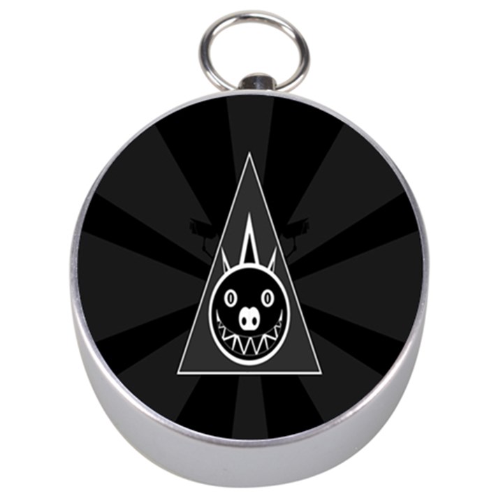 Abstract Pigs Triangle Silver Compasses