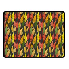 Colorful Leaves Yellow Red Green Grey Rainbow Leaf Double Sided Fleece Blanket (small) 