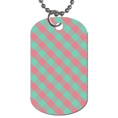 Cross Pink Green Gingham Digital Paper Dog Tag (one Side) by Alisyart