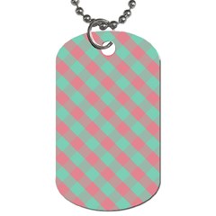 Cross Pink Green Gingham Digital Paper Dog Tag (two Sides)