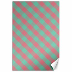 Cross Pink Green Gingham Digital Paper Canvas 20  X 30  