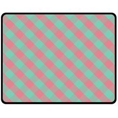 Cross Pink Green Gingham Digital Paper Fleece Blanket (medium) 