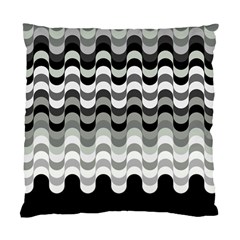 Chevron Wave Triangle Waves Grey Black Standard Cushion Case (two Sides)