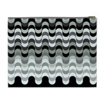 Chevron Wave Triangle Waves Grey Black Cosmetic Bag (XL) Back