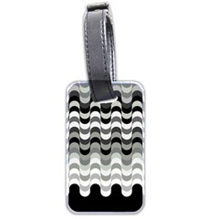 Chevron Wave Triangle Waves Grey Black Luggage Tags (two Sides) by Alisyart