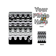 Chevron Wave Triangle Waves Grey Black Playing Cards 54 (mini) 