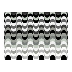 Chevron Wave Triangle Waves Grey Black Double Sided Flano Blanket (mini)  by Alisyart