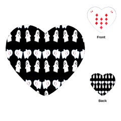 Cute Ghost Pattern Playing Cards (heart) 