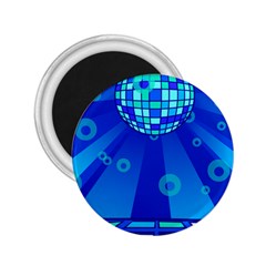 Disco Ball Retina Blue Circle Light 2 25  Magnets