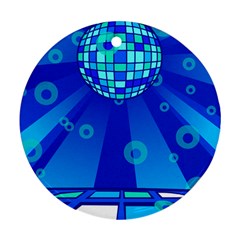 Disco Ball Retina Blue Circle Light Ornament (round) by Alisyart