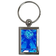 Disco Ball Retina Blue Circle Light Key Chains (rectangle)  by Alisyart