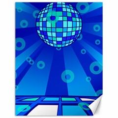 Disco Ball Retina Blue Circle Light Canvas 12  X 16  