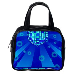 Disco Ball Retina Blue Circle Light Classic Handbags (one Side)