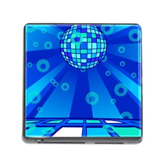 Disco Ball Retina Blue Circle Light Memory Card Reader (square)