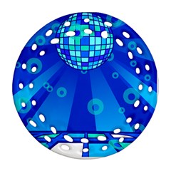 Disco Ball Retina Blue Circle Light Ornament (round Filigree)