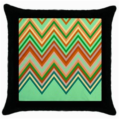 Chevron Wave Color Rainbow Triangle Waves Throw Pillow Case (black)