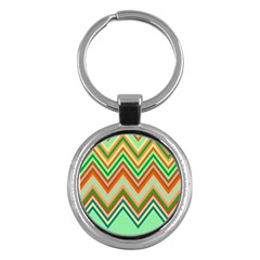 Chevron Wave Color Rainbow Triangle Waves Key Chains (round)  by Alisyart