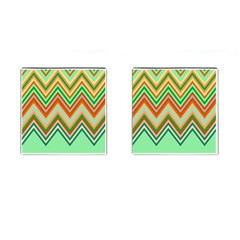 Chevron Wave Color Rainbow Triangle Waves Cufflinks (square) by Alisyart