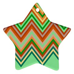 Chevron Wave Color Rainbow Triangle Waves Star Ornament (two Sides) by Alisyart