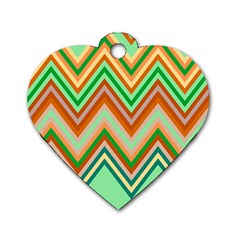 Chevron Wave Color Rainbow Triangle Waves Dog Tag Heart (one Side) by Alisyart