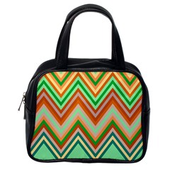 Chevron Wave Color Rainbow Triangle Waves Classic Handbags (one Side)