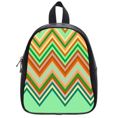 Chevron Wave Color Rainbow Triangle Waves School Bags (small) 