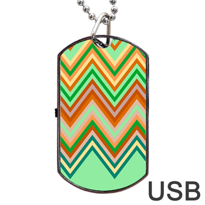 Chevron Wave Color Rainbow Triangle Waves Dog Tag USB Flash (Two Sides)