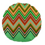 Chevron Wave Color Rainbow Triangle Waves Large 18  Premium Flano Round Cushions Back