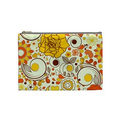 Cute Fall Flower Rose Leaf Star Sunflower Orange Cosmetic Bag (medium) 