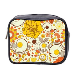 Cute Fall Flower Rose Leaf Star Sunflower Orange Mini Toiletries Bag 2-side