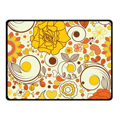 Cute Fall Flower Rose Leaf Star Sunflower Orange Double Sided Fleece Blanket (small)  by Alisyart