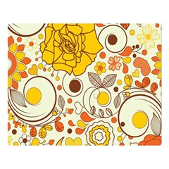 Cute Fall Flower Rose Leaf Star Sunflower Orange Double Sided Flano Blanket (large) 