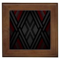 Abstract Dark Simple Red Framed Tiles