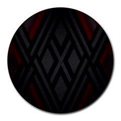 Abstract Dark Simple Red Round Mousepads